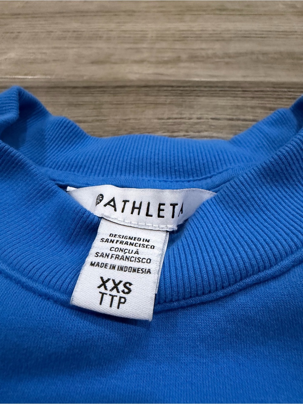 Athleta Blue Fleece Crewneck Sweatshirt XXS Cozy Pullover Athleisure - Picture 2 of 7